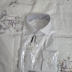 Suitsupply Traveller Shirt White Cutaway  Slim Fit Weba  US Pima Cotton 37 14.5